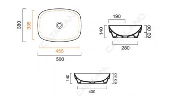 Умивальник на стільницю Catalano Colori Green Lux 50 cатин білий (150AGRLXBM)