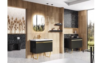 Дзеркало з LED підсвіткою у ванну Elita Sharon 80/70 Gold, 80x70x3 см (168120)