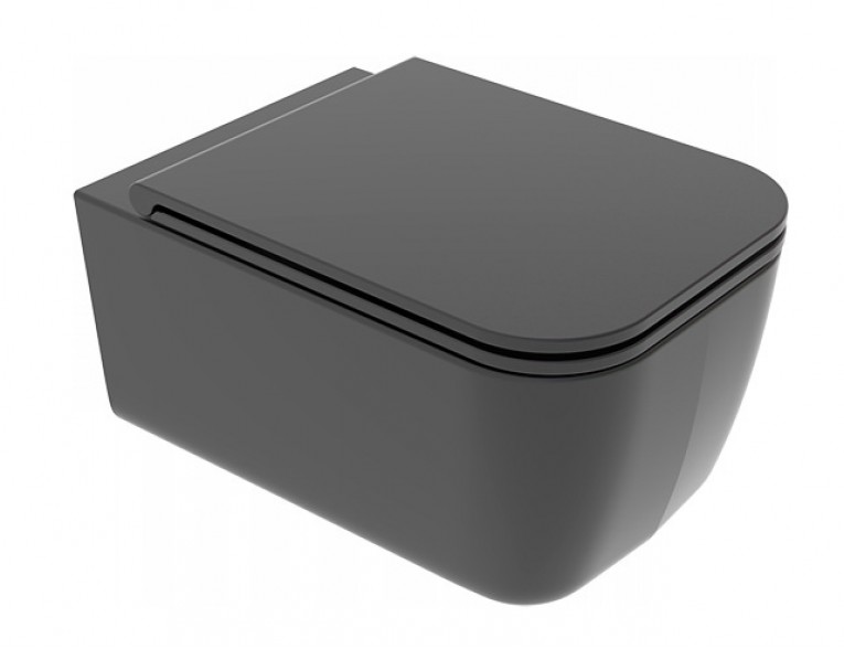 Підвісний унітаз GSG BRIO 52,5 см Smart Clean matt Black (BRWCSO003)