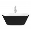 Окремостояча акрилова ванна Dusel DA 103 ASTI BLACK 170x80 см, чорно-біла, з сифоном click/clack (DU103-BL)