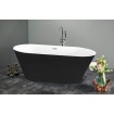 Окремостояча акрилова ванна Dusel DA 103 ASTI BLACK 170x80 см, чорно-біла, з сифоном click/clack (DU103-BL)