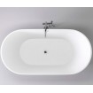 Окремостояча акрилова ванна Dusel DA 103 ASTI BLACK 170x80 см, чорно-біла, з сифоном click/clack (DU103-BL)