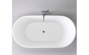 Окремостояча акрилова ванна Dusel DA 103 ASTI BLACK 170x80 см, чорно-біла, з сифоном click/clack (DU103-BL)