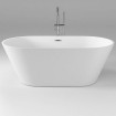 Окремостояча акрилова ванна Dusel DA 103 ASTI BLACK 170x80 см, чорно-біла, з сифоном click/clack (DU103-BL)
