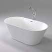 Окремостояча акрилова ванна Dusel DA 103 ASTI BLACK 170x80 см, чорно-біла, з сифоном click/clack (DU103-BL)