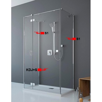 Двері для П-подібної душової кабіни Radaway Essenza New KDJ+S 90 ліві (385020-01-01L)