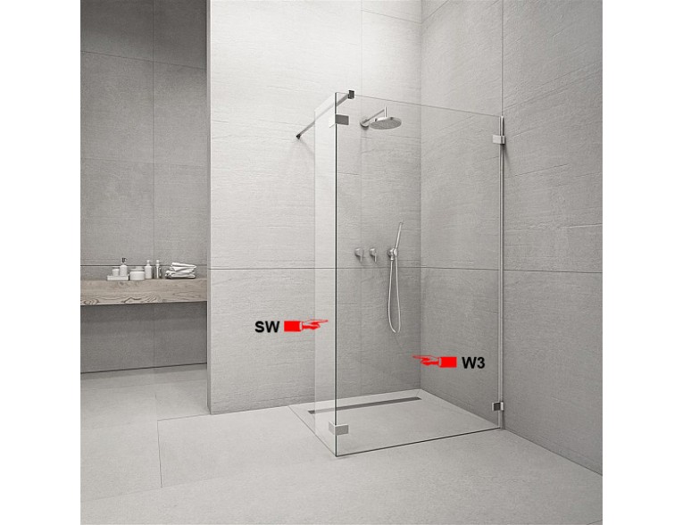 Фронтальна частина душової кабіни Radaway Euphoria Walk-in W3 80 (383130-01-01)