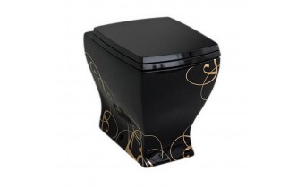 Підлоговий унітаз ArtCeram Jazz, gold lettering black (JZV0020306) Підлоговий унітаз ArtCeram Jazz, gold lettering black (JZV0020306)