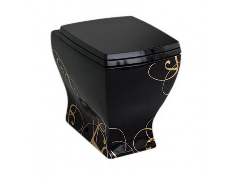 Підлоговий унітаз ArtCeram Jazz, gold lettering black (JZV0020306)