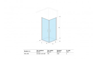 Кабіна душова квадратна EXCELLENT Seria Mazo 900x900 (KAEX.3022.1010.9090.LP)