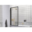 Душова шторка для ванни поворотна Excellent Fabrika 73x145, односекційна, чорний матовий (KAEX.4030.730.LP)