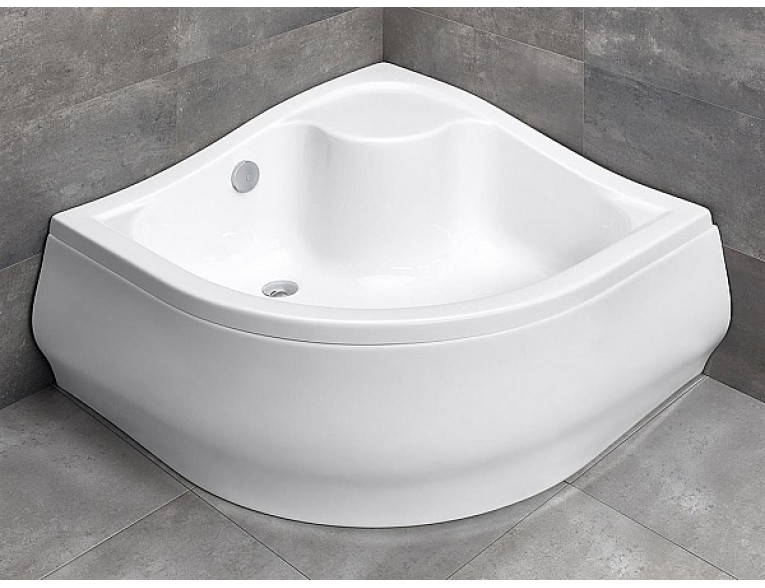 Душовий піддон напівкруглий глибокий Radaway Korfu A 80x80x48,5 см, білий, з місцем для сидіння (4S88400-03)