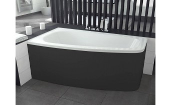 Панель для ванни Besco Luna 150 L Black / Чорна, + кріплення до панелі, екран для ванни (OAL-150-NLC)