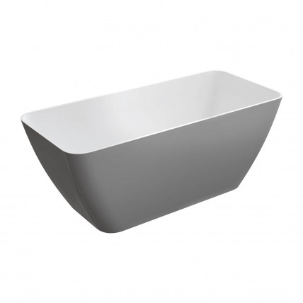Окремостояча ванна Omnires Parma M+ 159x71 см, сіро-біла глянцева (PARMAWWBSP)