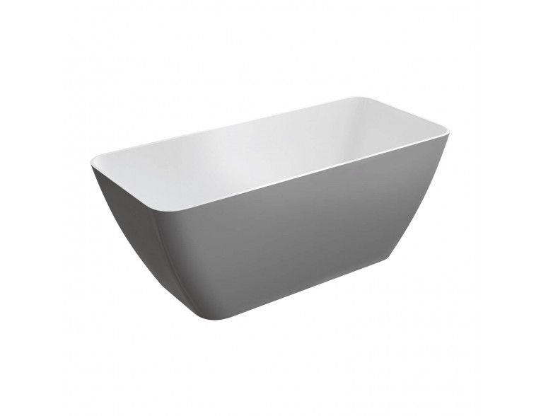 Окремостояча ванна Omnires Parma M+ 159x71 см, сіро-біла глянцева (PARMAWWBSP)
