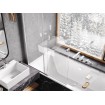 Душова шторка на ванну Besco Easy Slide 100x150 см, на 2 секції, прозоре скло, профіль хромований (PES-2S)