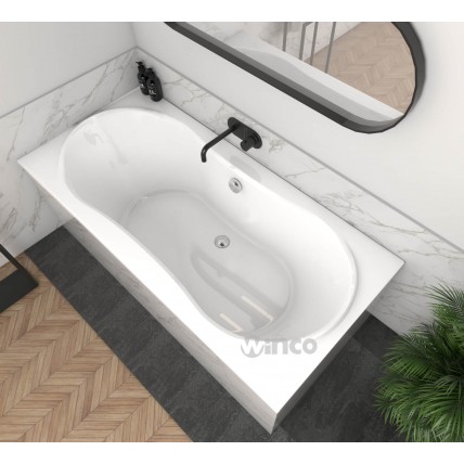 Акрилова пряма ванна Polimat Long 170x80 см, + ніжки з кріпленням + сифон (система зливу) (00427L)