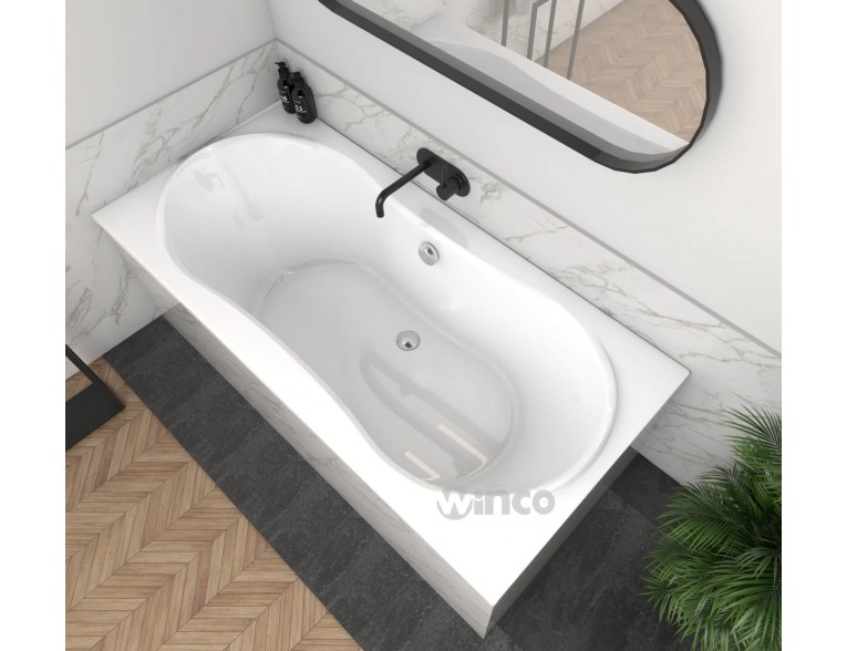 Акрилова пряма ванна Polimat Long 170x80 см, + ніжки з кріпленням + сифон (система зливу) (00427L)