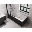 Ванна акрилова Besco Quadro 180x80, пряма + чорна панель (WAQ-180-PK-BL)