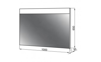 Прямокутне дзеркало з LED підсвіткою у ванну UWiS Valencia Z-100, 100х65x3 см