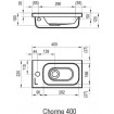 Умивальник Ravak Chrome 400 L з отвором (XJGL1100000) Умивальник Ravak Chrome 400 L з отвором (XJGL1100000)