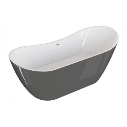 Окремостояча ванна Polimat ABI 180x80, графітова + ніжки (00404)