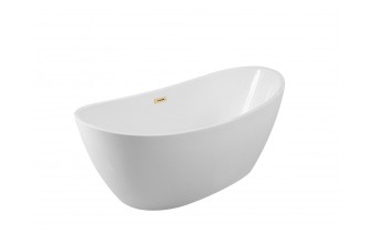 Окремостояча акрилова ванна Besco Ayla 170x80 з сифоном click / clack, золотий (WAS-170-AZL)