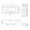 Ванна акрилова Besco Quadro 180x80, пряма + чорна панель (WAQ-180-PK-BL) Ванна акрилова Besco Quadro 180x80, пряма + чорна панель (WAQ-180-PK-BL)