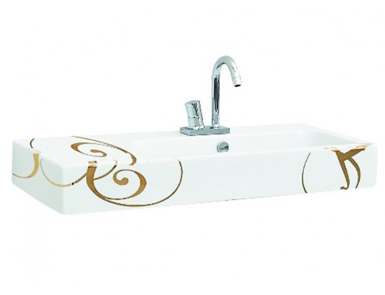 Підвісний умивальник ArtСeram Block, gold lettering (BKL0020106)