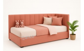 Дитяче ліжко з мякою спинкою Mia / Мія 80x190 см, та підйомним механізмом, колір, сторону та тканину можна обрати