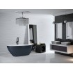 Окремостояча кам'яна ванна Besco Goya Glam 142x62xs, графіт з сифоном click / clack (WMD-140-GG) Окремостояча кам'яна ванна Besco Goya Glam 142x62xs, графіт з сифоном click / clack (WMD-140-GG)