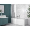 Акрилова ванна з душовою шторкою Besco Inspiro 160x70 см L, асиметрична (WAI-160-NLE) Акрилова ванна з душовою шторкою Besco Inspiro 160x70 см L, асиметрична (WAI-160-NLE)