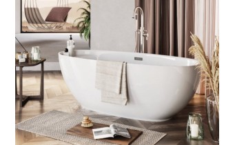 Окремостояча ванна Polimat KIVI 165x75, сіра + ніжки (00475)
