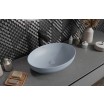 Овальний умивальник на стільницю Mexen Cornelia 50x37 см, сіро - блакитний матовий