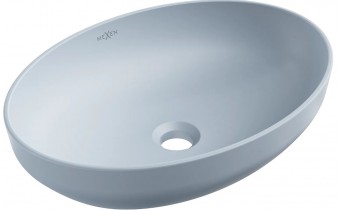 Овальний умивальник на стільницю Mexen Cornelia 50x37 см, сіро - блакитний матовий