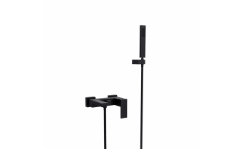 Змішувач для ванни та душу Besco Modern / Varium, чорний матовий (BW-MVS-CZ) Змішувач для ванни та душу Besco Modern / Varium, чорний матовий (BW-MVS-CZ)