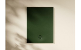 Душовий піддон, камяний Omnires Aquarock M+ 90x140 см, антиковзкий, прямокутний, Оливковий-зелений матовий