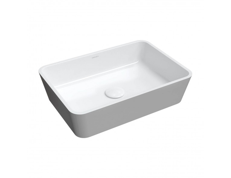 Умивальник на стільницю Omnires Parma M+ 50x35 см, сіро-білий глянцевий (PARMAUNBSP)