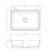 Умивальник на стільницю Omnires Parma M+ 50x35 см, сіро-білий глянцевий (PARMAUNBSP)