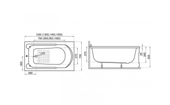 Ванна Polimat Standard 130x70 + ніжки (00061)