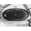 Вільно стояча овальна чорна прозора ванна Orax 170x80x58 см, окремостояча