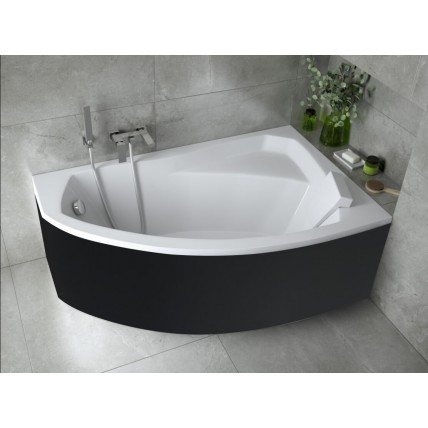 Ванна акрилова Besco Rima 170x110 R, асиметрична + чорна панель (WAR-170-NP-BL)