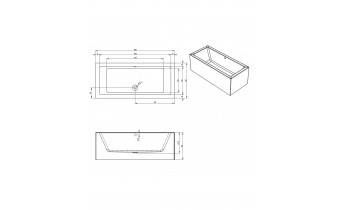 Акрилова ванна Riho Lugo Plug & Play 180x80 R, пряма + ніжки (BD63005)