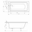 Акрилова ванна Roca Linea 140x70 см, пряма + ніжки (A24T002000) Акрилова ванна Roca Linea 140x70 см, пряма + ніжки (A24T002000)