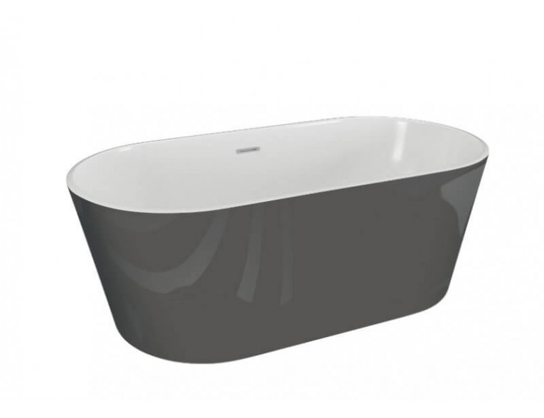 Окремостояча ванна Polimat UZO 160x80, графітова + ніжки (00437)