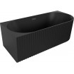 Пристінна кутова акрилова ванна Gia / Гія 170x80x58 см, L (Лівостороння) чорна матова, суцільнолита із заокругленим кутом, рифлена ззовні