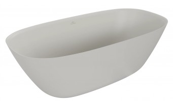 Окремостояча овальна ванна з каменю, штучного Como / Комо 170x82x56 см, бетон матовий