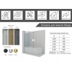 Душова шторка для ванни, нерухома Wave Glass Margo 80x150 см, односекційна, прозоре скло, профіль колір Золото / GOLD