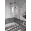 Душова шторка для ванни, нерухома Wave Glass Margo 80x150 см, односекційна, прозоре скло, профіль хромований