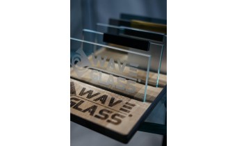 Душова шторка для ванни, нерухома Wave Glass Sandra 80x150 см, на 2 секції, прозоре скло, профіль чорний матовий / Black